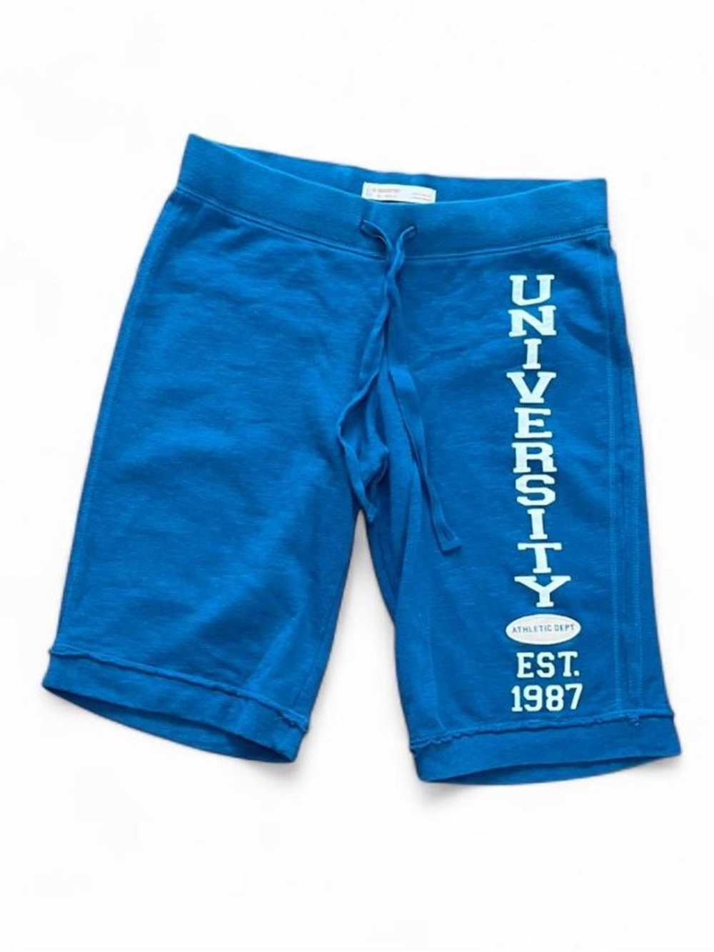 Blue Graphic Drawstring Sweat Shorts
